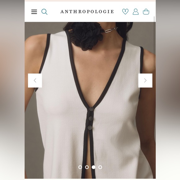 Anthropologie Maeve Colorblock Vest, Black and White, Size Medium - Picture 2 of 8
